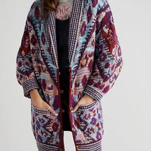 Free People Home On The Range Oversized Slouchy Knit Cardigan